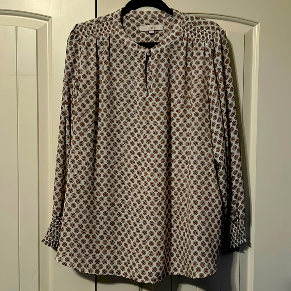 Ann Taylor Loft patterned polyester blouse, size XXL
